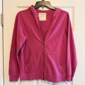 Hanna Andersson Girls' Raspberry Hooded Zip Jacket